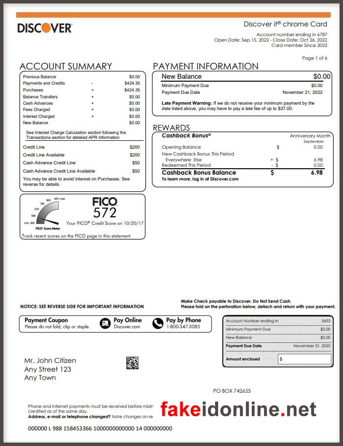 Discover Editable Word Bank Statement